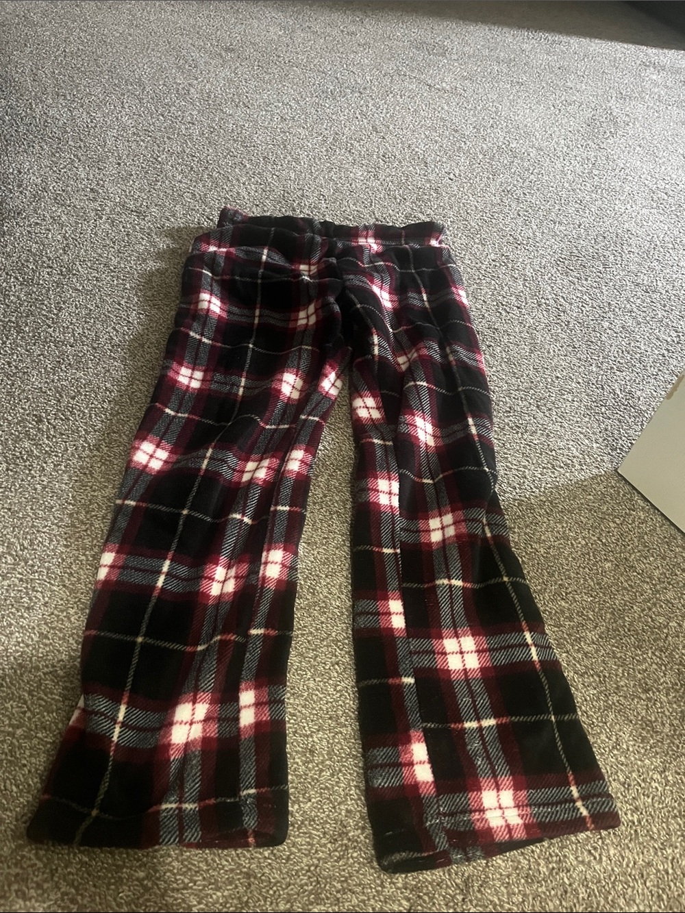 Black and red plaid Fleece pajama Pants